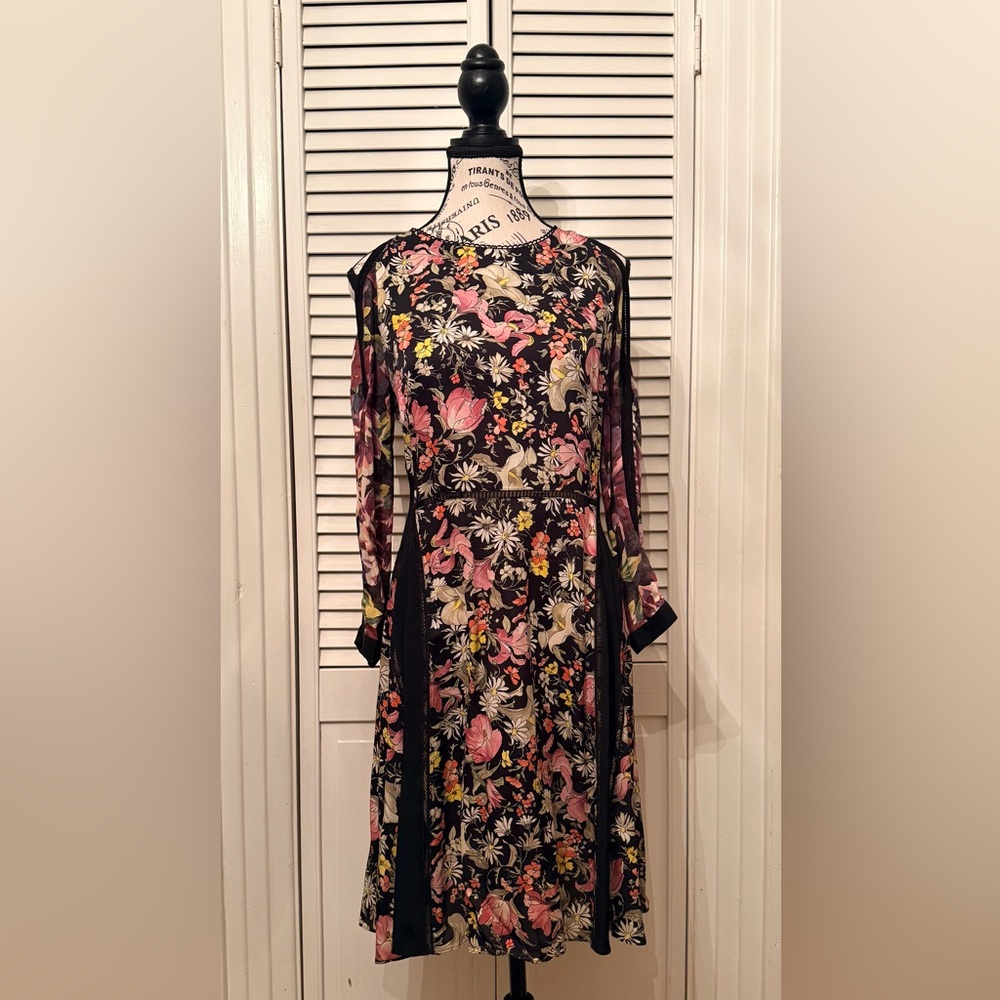 3.1 Phillip Lim Black Floral Long Sleeve Dress